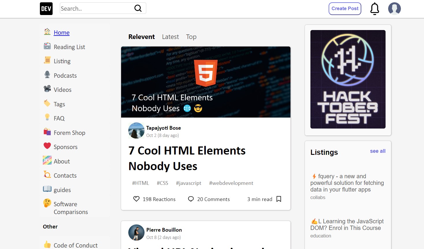 Dev Community UI project
